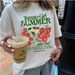 Tomato Girl Print Short Sleeve T-Shirt - Loose Fit Casual Round Neck Top For Women (White, S/M/L/Xl/Xxl)_ecoleips.com