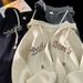 Milk Apricot Sweater Cardigan Women's Lazy Wind Hooded Jacket Niche Baseball Jersey_ecoleips.com