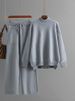 K New Knitted Set Women's Thick Loose Sweater Half High Collar Long Sleeve Fashion Two Piece Set Women. No Bags Or Other Accessories_ecoleips.com