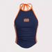 American Y2K Summer Camisole Top for Women High Waisted Backless Halter Neck Tie up Short Vest Sexy Alluring Print_ecoleips.com