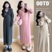 Autumn Winter New Korean Fashion Braided Half High Zipper Turn-Down Collar Knitted Maternity Dress_ecoleips.com