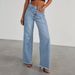 Women's Clothing Fashion Retro Raw Edge Women New High Waist Straight Leg Side Seam Stitching Frayed Denim_ecoleips.com