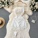Women's Clothing Summer New Pure Lust Hottie Suspender Lace Embroidery Hollow Sexy Suspender Ruffle Dress Sub_ecoleips.com