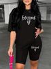 Summer Women's Casual Fashion Letter Pattern Printed Loose T-shirt Shorts Two-piece Set Set Summer Sportswear Suitable For Daily Wear-184_ecoleips.com