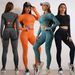 Women's Clothing Women's Style Sports Shorts Fitness Top Bra Set Knitted Yoga Clothes Long Short Sleeve Vest_ecoleips.com