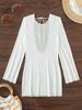 Women's Sexy See-through Mesh Long-Sleeved Swimsuit Beach Cover-Up Swimwear For All Seasons_ecoleips.com
