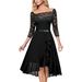 Women's Clothing Spring And Summer New Lace Snow Like One Shoulder Dress Evening Dress_ecoleips.com