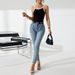 Women's Fashion Slim Temperament Splicing Color High Elastic Knit Vest Halter Top_ecoleips.com