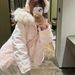 girl Girl New 2025 Jacket For Women Pink Parka Workwear Down Cotton Coat Winter Thickened Large Fur Collar Loose Fit_ecoleips.com