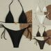 Women's Sexy Fashion Solid Color Bikini Set Metallic Triangle Two Piece Cross Strap Swimsuit For Spring/Summer/Autumn Vacation_ecoleips.com