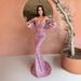 Women's Clothing V Neck One Shoulder Sleeve Super Shiny Fishtail Skirt Long Dress Red Carpet Banquet Evening Dress_ecoleips.com