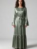 Women's O'Neck High Waist Luxurious Rhinestone Dress Long Sleeve Slim Slim Fashion Elegant Evening Date Long Dress_ecoleips.com