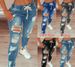 Women's High-Waisted Ripped Skinny Drawstring Pants Elastic Waist Trendy Denim European American Style 2025_ecoleips.com