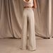 Women's Clothing High-Waisted Wide-Leg Pants For Women – Summer Linen-Like Trousers (Khaki, S–XL)_ecoleips.com