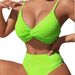 Women's Clothing New Sexy Solid Color Swimsuit Women's High Waist Backless Bikini_ecoleips.com