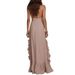 2026 European And American Independent Site Cross-Border Vacation Bohemian Striped Ruffe Backess Dress New_ecoleips.com