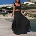 Women's Clothing Sexy Elegant Elastic Lace Solid Color Long Skirt Two Piece Suit_ecoleips.com