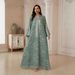 plus Size Women's Embroidered Sequined Long Robe with Tassel Dress NC181 Cross Border Muslim Fashion Clothing_ecoleips.com