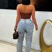 S391349 Cross-Border Women's Wholesale Fashion Classic Embroidery Retro Artistic Blue High-Waisted Wide-Leg Denim Pants_ecoleips.com