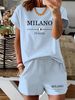 Women’s 2 Piece Outfit Set – Oversized Graphic T-Shirt And Biker Shorts Matching Set, Casual Summer Lounge Tracksuit For Daily Wear-334_ecoleips.com