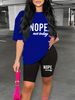Summer Women's Casual Fashion Letter Print Loose T-shirt+shorts Two-piece Sportswear Suitable For Daily Wear-87_ecoleips.com