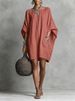 Women's Spring/Summer Casual Fashion Faux Cotton Linen Batwing Dress Thin Thickened Regular Size for Ages 16-45_ecoleips.com