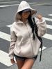 ANS Women's College Style Long Sleeve Cardigan Sweatshirt Jacket Loose Top Trendy Streetwear For Autumn Couple_ecoleips.com