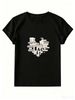 Basic Slim Fit Cotton Tee For Ladies, Black White Solid Color Short Sleeve Top, Soft Skin-Friendly Daily T-Shirt_ecoleips.com