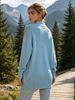 Split V Neck Long Knit Top, Soft Skin-friendly Jumper_ecoleips.com