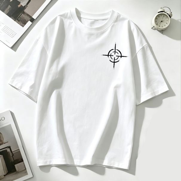 Women's Oversized T-Shirt Minimal Target Graphic Casual Loose Short Sleeve Streetwear Top_ecoleips.com