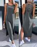 European And American Style Women's Clothing Lace Hollow-out Suspender Sleeveless Slit Tank Dress,_ecoleips.com