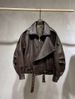 Aria Basics Cross-border Lambskin Biker Jacket, Loose-fitting PU Leather Coat, Oversize New High-end Simple Early Autumn Outerwear_ecoleips.com