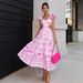 Women's Clothing New Shoulder Pad Flying Sleeves Printed Hollow New Long Style_ecoleips.com