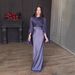 Women's Clothing Autumn Spliced Organza Large Swing Sleeves Long Satin Slim Dress_ecoleips.com