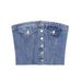 Aria Basics Aria Basics In-stock 2025 European And American Cross-border Foreign Trade Women's Clothing, Ruched Slim-fit Fashionable Denim Top_ecoleips.com