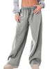 Women's Fleece Lined Casual Straight Leg Sports Pants Solid Color Autumn Winter European American Style_ecoleips.com