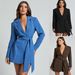 Women’s Clothing suit skirt ins new lace up slim fitting top long sleeved candy colored mid length coat for women_ecoleips.com