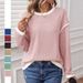 2026 Autumn Winter New Cross-Border European And American Women's Clothing Round Neck Sweater Long Sleeve_ecoleips.com