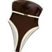 Women's Patchwork One Piece Swimsuit European And American Style Sexy Bikini Ladies Swimwear_ecoleips.com