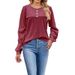 Women's Clothing Round Neck Pit Stripe Brushed Solid Color Button Stitching Long Sleeved T Shirt Female_ecoleips.com