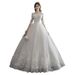 Women's Clothing French Style Long Sleeved Wedding Dress Simple Elegant Floor Length Slimming Plus Size Petite Design For Spring_ecoleips.com