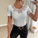 European And American Cross-border 2026 Summer New Solid Color Rhinestone Patch Slim-fit Short-sleeve Women's_ecoleips.com