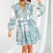 Women's Vintage Chinese Style Lantern Long Sleeve V-Neck Printed Short Dress_ecoleips.com