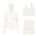 Women's 3-Piece Hooded Workout Set – Breathable Hoodie, U-Back Sports Bra & 5" Biker Shorts For Yoga, Running & Gym (S-Xxxl, 40+ Colors)_ecoleips.com