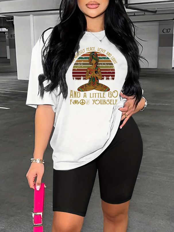 Summer Women's Casual And Fashionable Letter Pattern Printed Loose T-shirt+shorts Two-piece Sportswear Suitable For Daily Wear-119_ecoleips.com