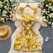 French Style Three Dimensional Floral Mesh Embroidery Dress Skirt Niche Design Fitted Waist A Line Export Quality Women's Clothing_ecoleips.com