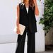 Women's Clothing vest suit with solid colours_ecoleips.com