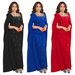Fashion Women's Clothing Back Slit Cape Sleeve Hot Diamond Elegant Dress_ecoleips.com
