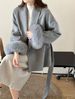 Fox High-End Feel Lace-Up Green Fruit Collar Elegant Double-Sided Wool Woolen Women's Autumn Winter New Fur Coat_ecoleips.com