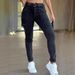 European And American Foreign Trade New Belt Women's Classic Sexy Tight Skinny Pants High Elastic Black Washed Workwear_ecoleips.com